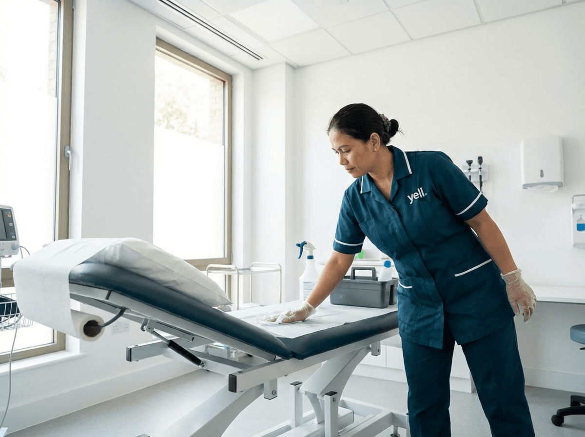 Hygienische Reinigung in einer Würzburger Arztpraxis