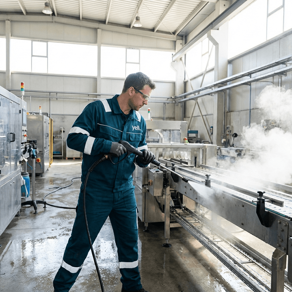 Dampfreinigung einer Industrieanlage in Fürth