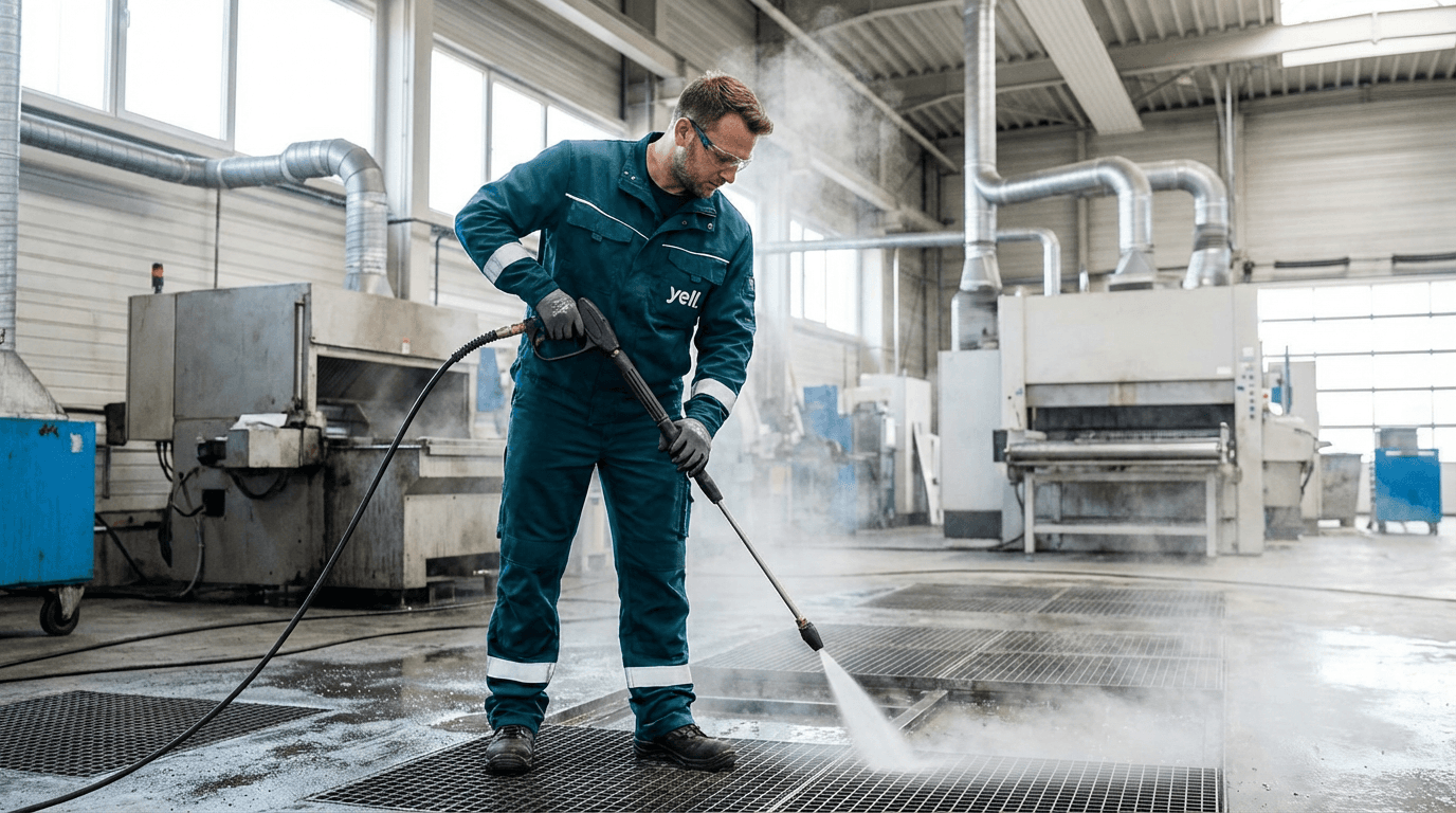 Professionelle Industriereinigung einer Produktionshalle in Fürth