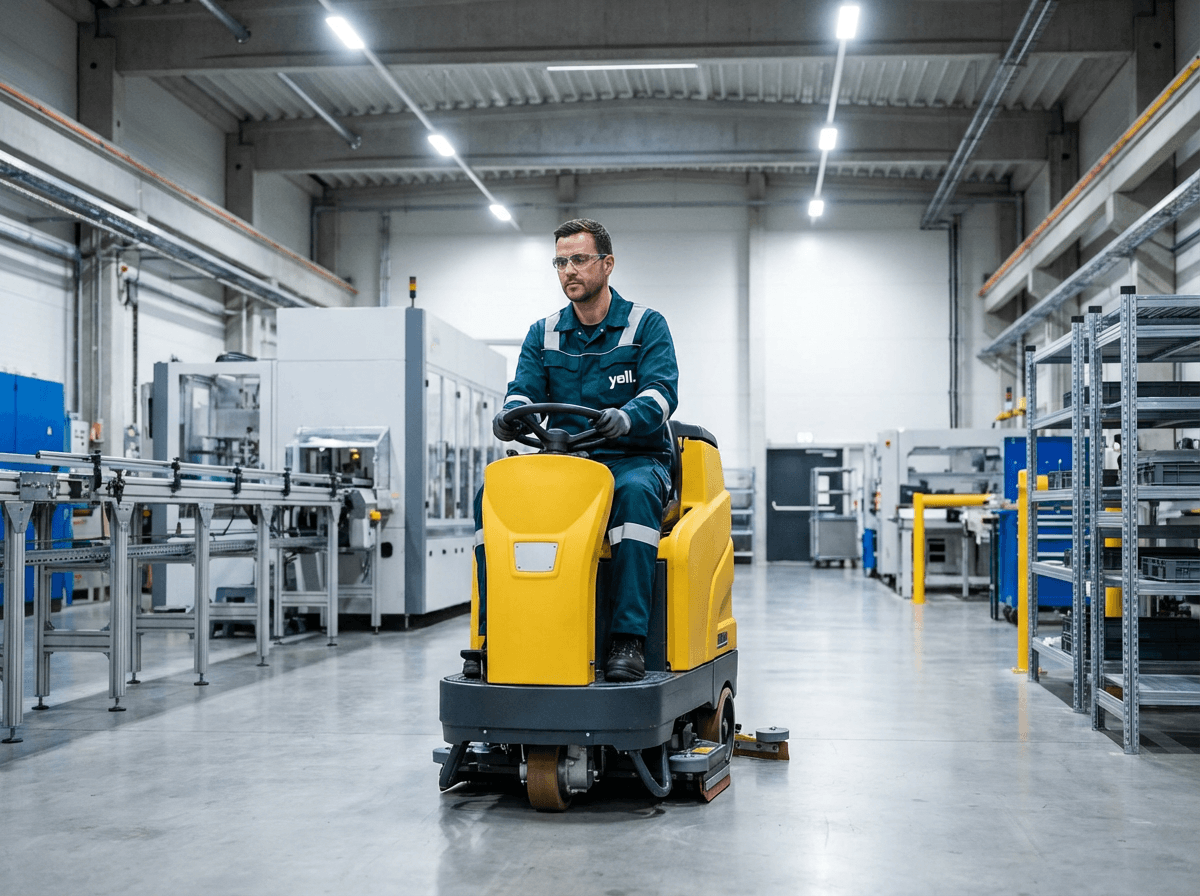 Hallenreinigung in einer Produktionsstätte bei Neustadt an der Aisch