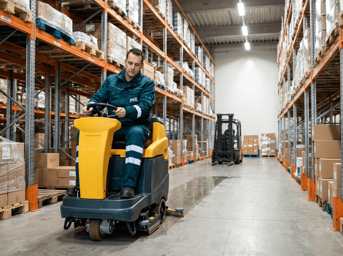Lagerreinigung in einem Logistikzentrum bei Neustadt an der Aisch