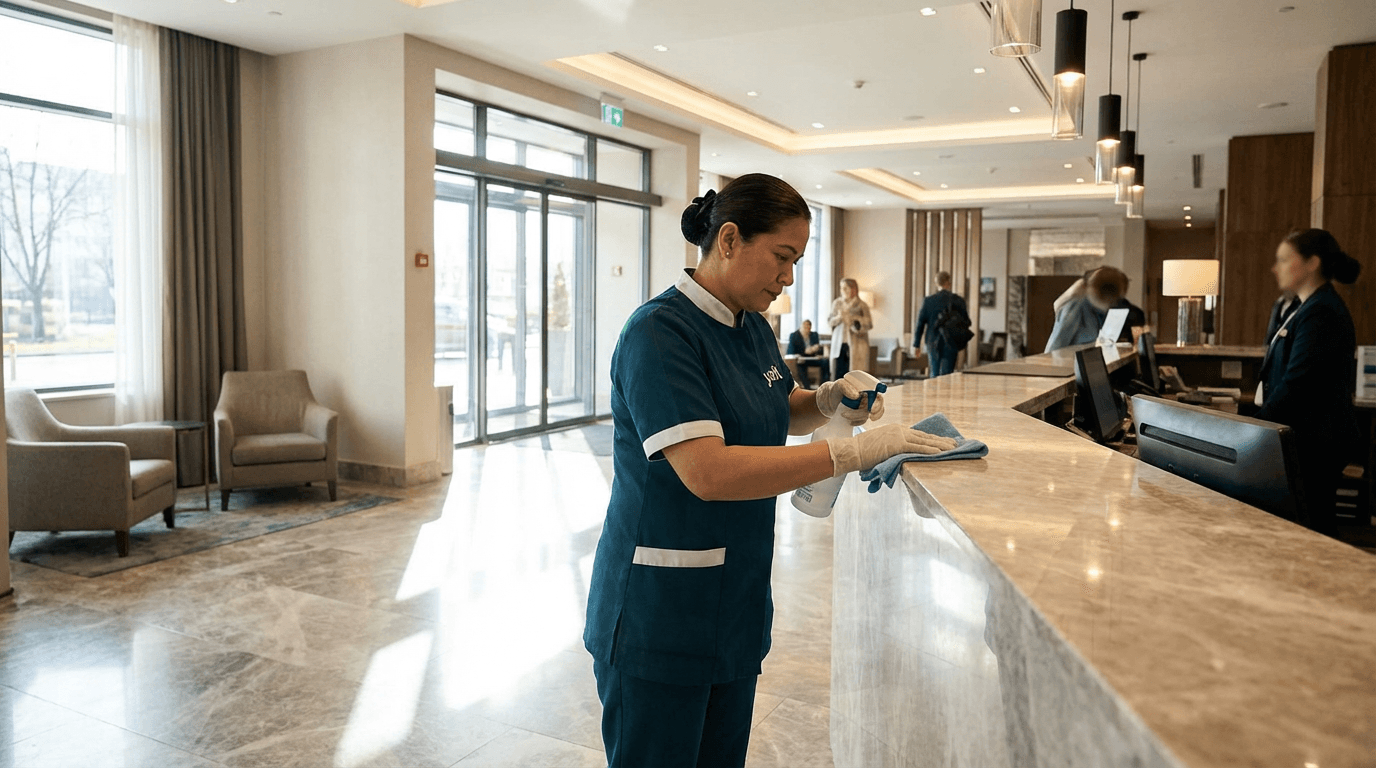 Reinigung einer Hotel-Lobby in Würzburg