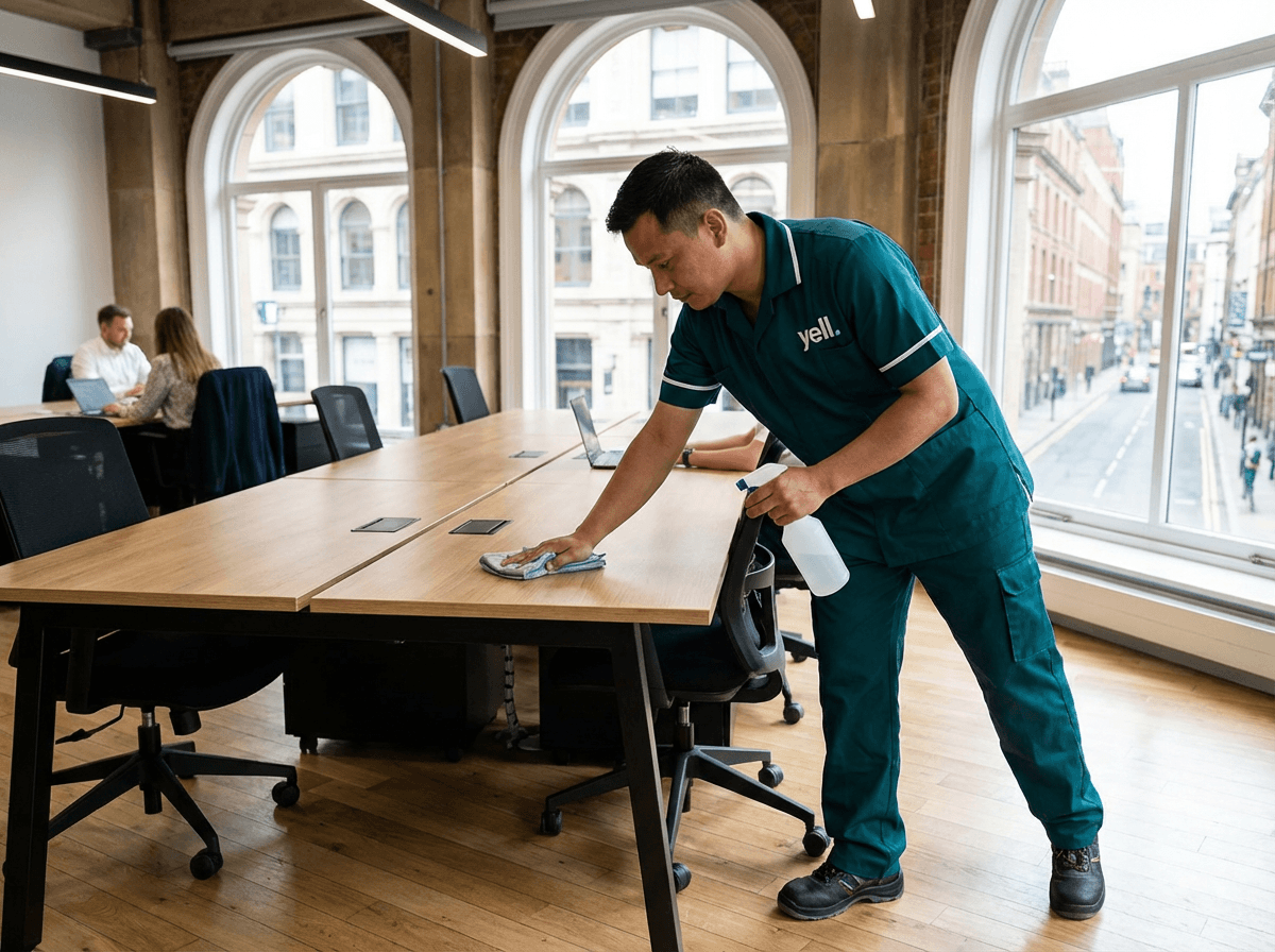 Professionelle Unterhaltsreinigung in einem Würzburger Büro