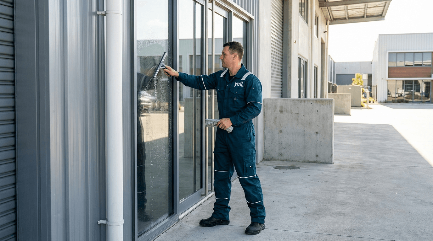 Glasflächen an einer Industriehalle im Crailsheimer Gewerbegebiet