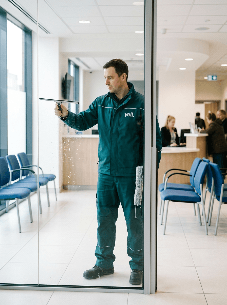 Fensterreinigung in einer Arztpraxis in Würzburg