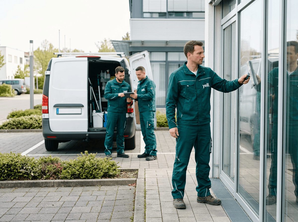 yell. services Team bei der Einsatzbesprechung in Würzburg