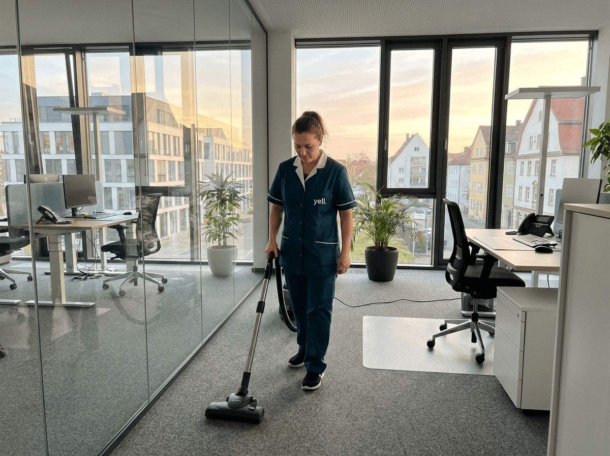 Professionelle Büroreinigung in einem Amberger Gewerbegebäude