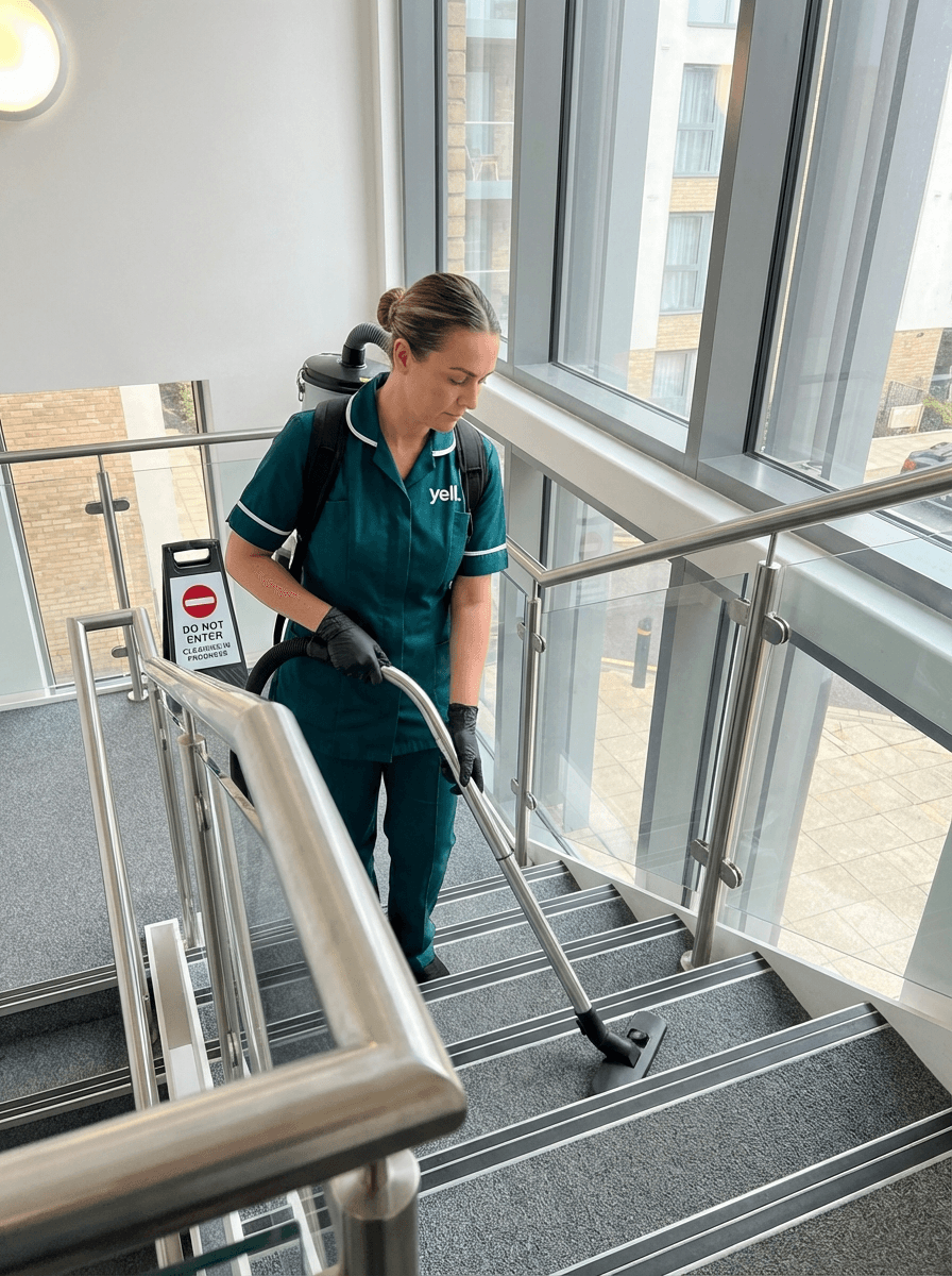 Treppenhausreinigung in einer Amberger Wohnanlage