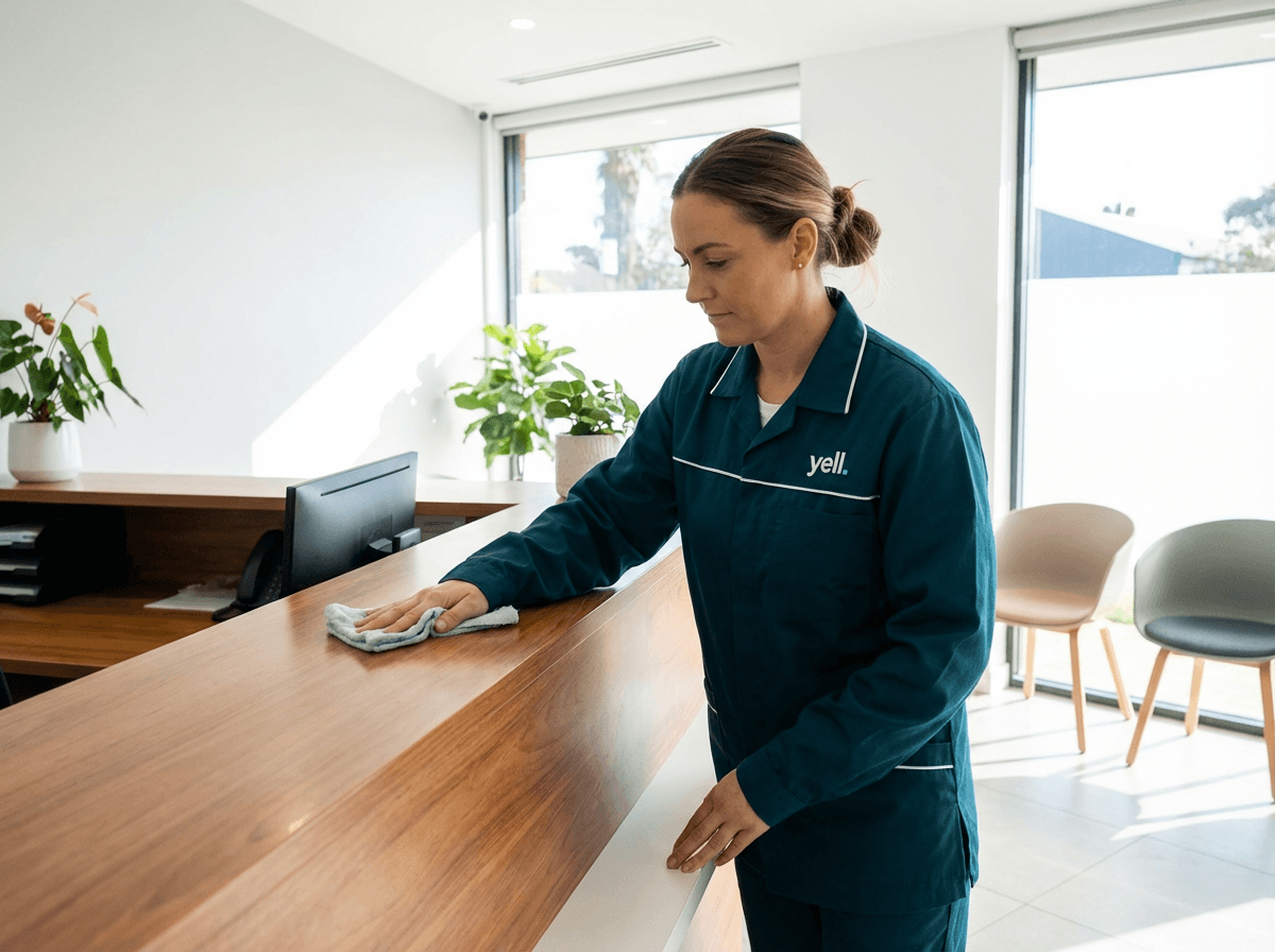 Sauberes Wartezimmer einer Arztpraxis in Erlangen nach der Unterhaltsreinigung